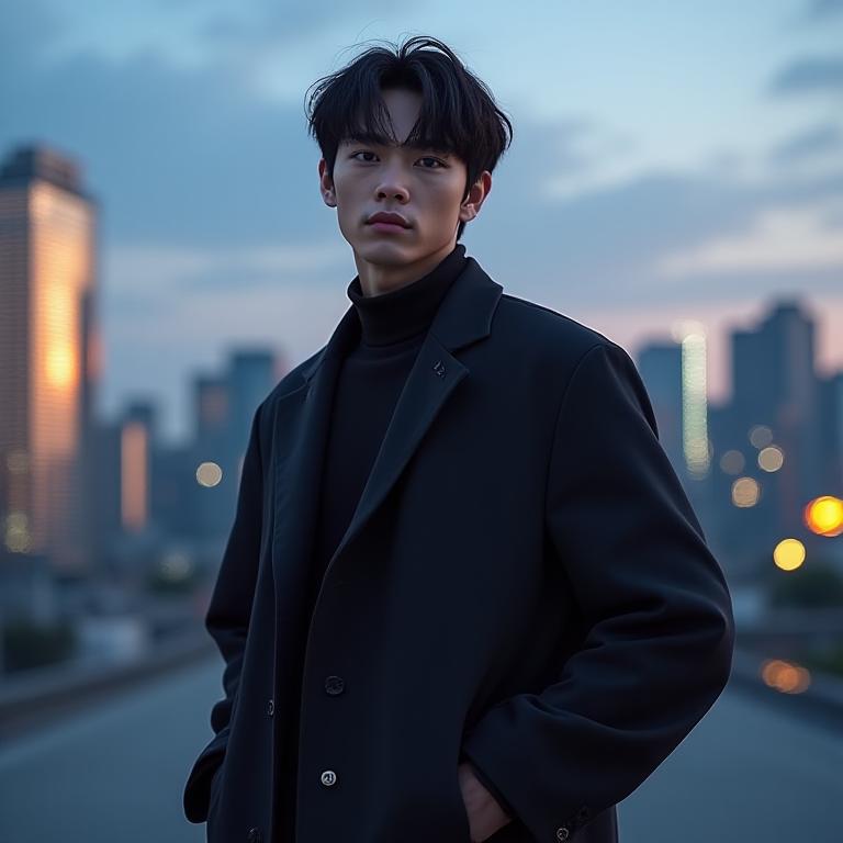 DuskVyre Apparel の夕暮れコレクションを着た男性モデル